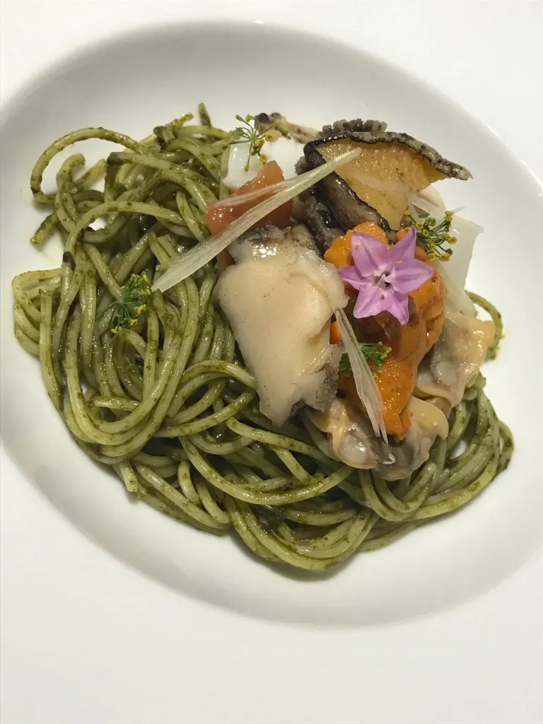 大葉と梅の魚介ジェノベーゼ